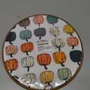 FUGWN Boho Fall Pumpkin Round Wall Art Decor Framed, Autumn Thanksgiving Canvas Artwork Prints, Retro Harvest Pumpkin Wall Hanging Decorations for Home Bedroom Living Room, 10x10 Inch