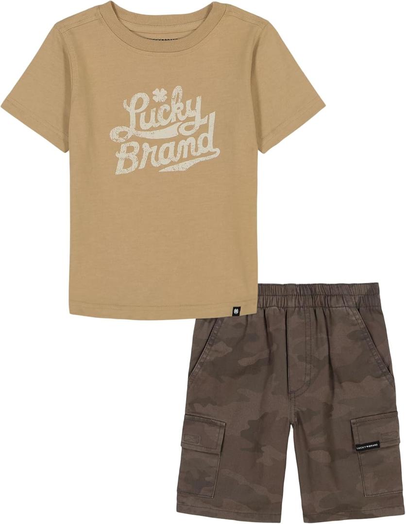 Lucky Brand boys 2pc Short Set (18 Months, Multi)