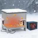 Deblue Heated Cat House for Outside with Insulated Foam for Outdoor Cats,Plastic Weatherproof Insulated cat House, Cat Shelter for Feral Cats