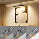 24Inch Picture Lights Battery Powered 6000mAh -3 Pack Black Wireless Remote Control Sconces for Gallery, Living Room, Museum & Large Wall Art
