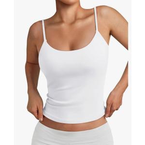 Trendy Queen Womens Spaghetti Strap Tank Top Summer Double Lined Workout Camisole Going Out Cute Tops Y2k Teen Girl Basic XS
