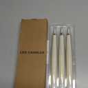 GenSwin Flameless Taper Candles with Remote Timer, Real Wax LED Flickering Candlesticks Battery Operated 3D Wick for Wedding, Party, Home(Ivory, 9.84", Set of 3)