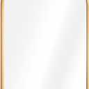 Navaris Arched Wall Mirror - Golden Arch Framed Mirror - 17.7"x31.5" Wall-Mounted Mirror with Gold Aluminum Alloy Frame for Living Room Bathroom Hall (Brushed Brass)