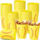 24 Pcs Softball Plastic Cups Reusable Softball Plastic Tumblers Party Supplies Sports Softball Game Plastic Drinking Cups 12oz Party Decorations for Kids Gift Birthday School Sport Party Favors