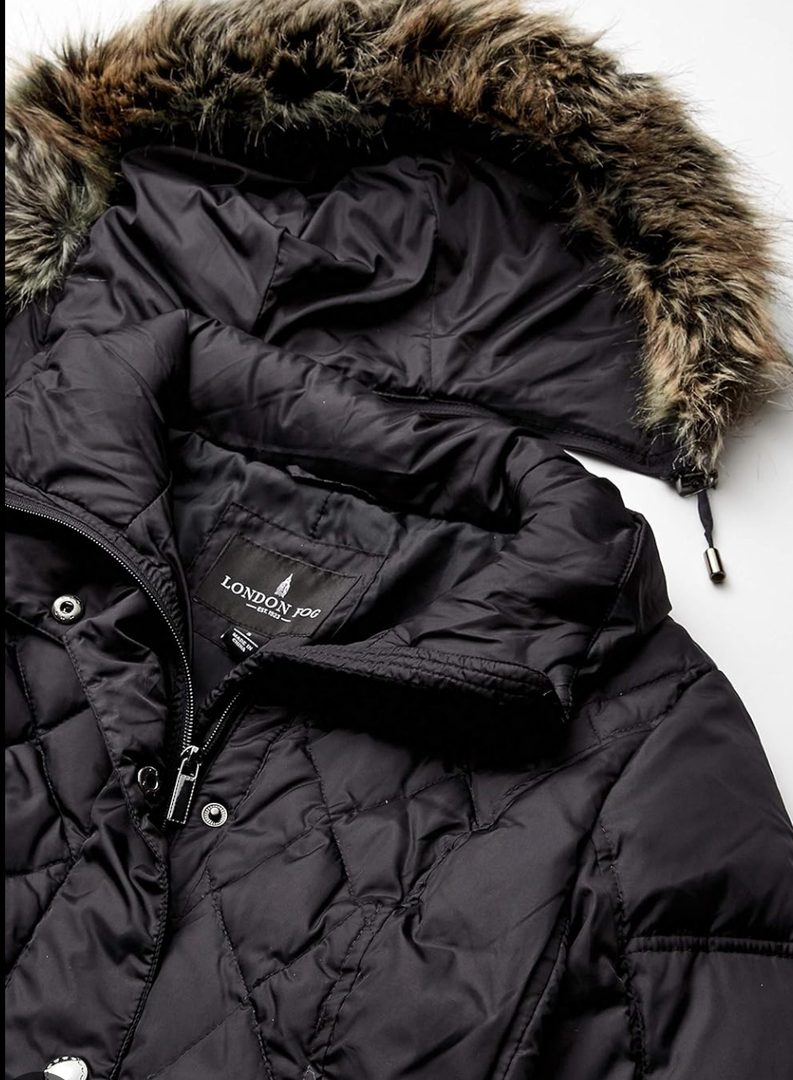 London Fog Hooded Faux-Fur Down Puffer Coat Size 3X