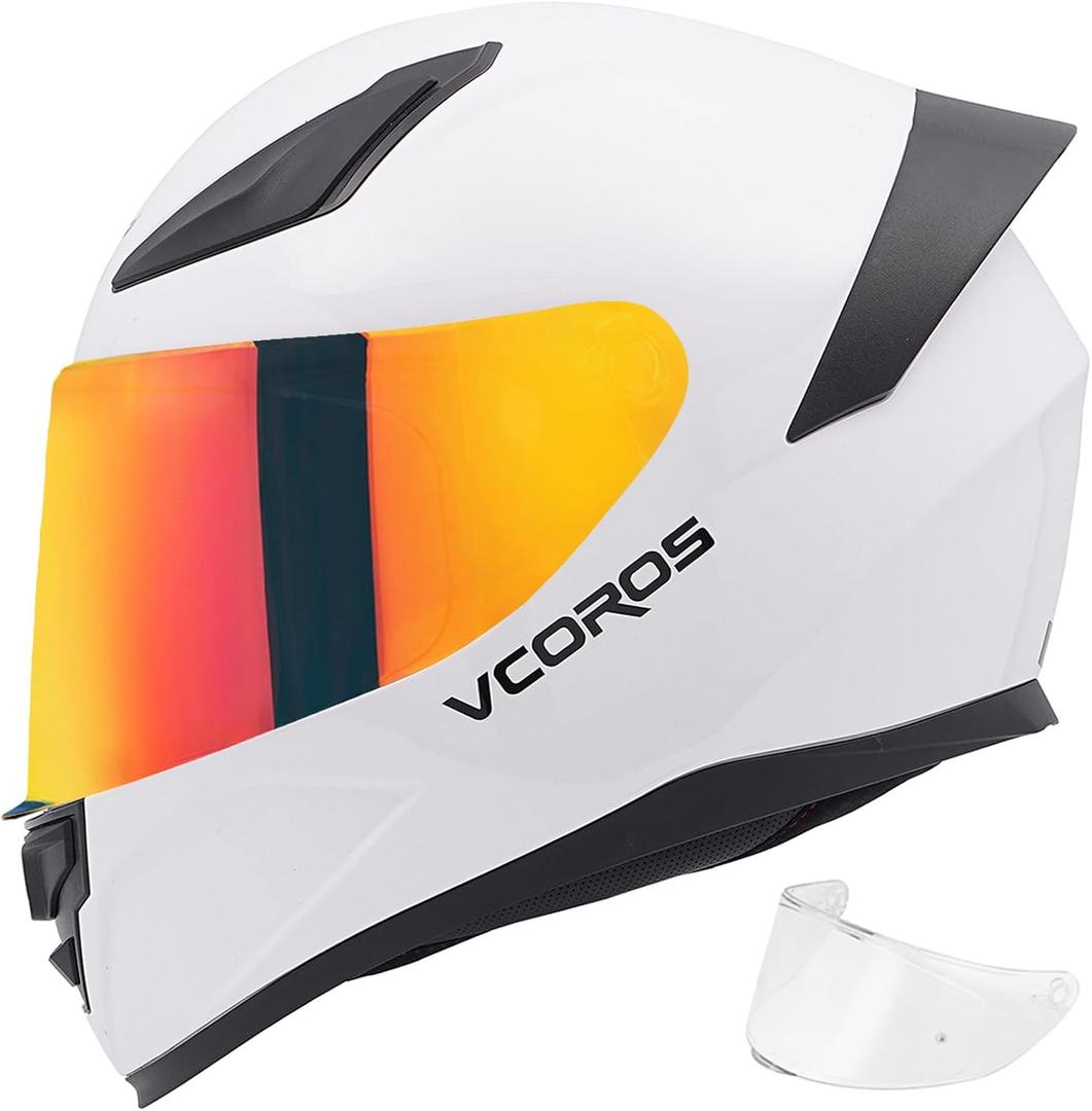 VCOROS Motorcycle Full Face Helmet for Unisex-Adults DOT Approved WS-609 Motorbike Street Bike Racing Helmets M