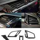 GZXinWei Carbon Fiber Grain ABS Car Interior Front Side and Console Air Outlet Vent Frame Trim Sticker for Honda 10th Gen Civic 2016 2017 2018 2019 2020 2021