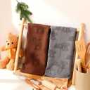 2 Pcs Christmas Hand Towels for Bathroom 3D Reindeer and Bear 29.5 x 13.7 in Jacquard Towel 100% Cotton Weave Bath for Winter Xmas Kitchen Decor