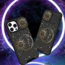 for iPhone 16 Pro Max Case - Women Cute Phone Cover Girly Pretty Unique Aesthetic Design Slide Camera Cover Protective Case for Apple for iPhone 16 Pro Max,Sun and Moon