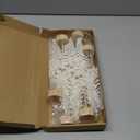 Jetec 6 Pcs Mini Christmas Tree Small Alpine Trees Tabletop Artificial Pine Christmas Tree with Wooden Base Snow Frost Village Bottle Brush Trees Holiday Season Decoration Centerpiece Displays