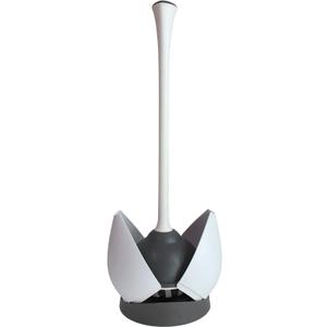 Clorox 620027 Toilet Plunger and Hideaway Caddy Bathroom Combo, Base, White/Grey