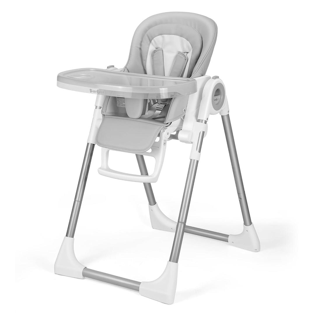 Babilous Baby High Chair, 4-in-1 Foldable
Auto-Lock Wheels, 7 Height Settings, 4 Recline Positions, 4 Footrest Levels, Easy-Clean PU Seat, 5-Point Harness