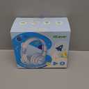 iClever BTH12 Kids Bluetooth Headphones, Colorful LED Lights Kids Headphones Wireless,74/85dBA Safe Volume,85H Playtime, Fast Charging, Bluetooth 5.2, Over Ear, Built-in Mic for iPad/Tablet/Airplane, Blue