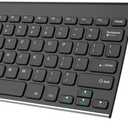 Arteck 2.4G Wireless Keyboard and Mouse Combo Ultra Compact Slim Stainless Full Size Keyboard and Ergonomic Mouse for Computer/Desktop/PC/Laptop and Windows 10/8/7 Build in Rechargeable Battery