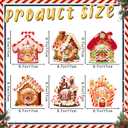30 Sets Christmas Cards Candy Domes for Crafts, DIY Greeting Gift Cards with Hanging Rope Treat Holders for Xmas Tree Ornaments Winter Party Favors Supplies(Gingerbread House)