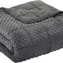 Weighted Blanket for Adults, Comfortable and Soft Throw Weighted Blanket with Premium Glass Beads for All Season 15 lbs 60"x80", Dark Grey