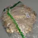 Mosayt Christmas Round Snow Placemats Set of 6Gold Vinyl Metallic Place mats, Washable Easy Clean Non-Slip Heat Resistant Plastics Table Mats for Dinning/Wedding/Party Decoration, 15 Inch