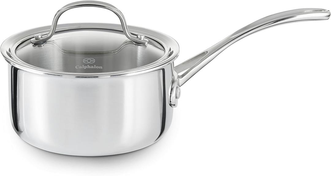 Calphalon Tri-Ply Stainless Steel 1-1/2-Quart Sauce Pan with Cover (1.5 QT)