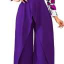 Purple Jumpsuits for Women Dressy Formal Elegant Hight Waist One Piece Outfits Sexy Casual Straight Long Pants Wide Leg Pants Jumpsuit (Purple, L)