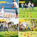 Giant Tic Tac Toe Outdoor Games for Kids Adults Family, Portable Tic Tac Toe Bean Bag Toss with 10pcs Bean Bag, Large Outdoor Lawn Backyard Games Carnival Field Day Game