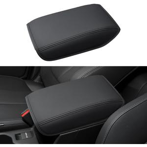 INTGET Center Console Cover for 2025 2026 Subaru Forester Accessories Leather Car Armrest Arm Rest Box Lid Middle Console Seat Cover Protector (Black Stitches, 2025+)