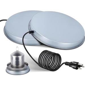 GUEOQTC 2Pack Chicken Water Heater for Winter，Heated Poultry Waterer Base,with Thermostat and 9.8ft Power Cord, Dia.11in