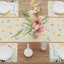 2 x XCHI Moons Stars Ramadan Kareem Table Runner Table Decoration for Party Home Kitchen Dining Holiday Decor 13x72 Inch