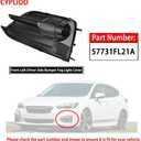 Front Left Bumper Fog Light Cover Compatible with 2017 2018 2019 Subaru Impreza 2.0i Replace 57731FL21A (Driver Side)