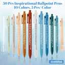 Sayglossy 50 Pcs Inspirational Pens Gifts Bulk Mental Health Motivational Quotes Ballpoint Pen Black Ink Thank You Appreciation Gift for Employee Coworker Office Staff Teacher Nurse Week (Multicolor)