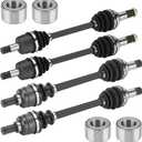 Front Rear Left and Right CV Axle shaft & Wheel Bearing Set for Yamaha Grizzly 550 2009-2014, Grizzly 700 2007-2013 4x4, Replace for 28P-2510J-00-00, 3B4-2510J-00-00 - Full Set