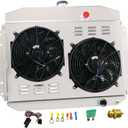 Aluminum Radiator for 1961 1962 1963 1964 Ford F100 F250 F350 Pickup Truck L6 V8 3 Row Core Shroud Fan Relay Replacement Radiators