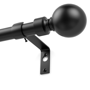 Matte Black Round Curtain Rods for Windows 32-94 Inch Adjustable, 3/4 Inch Stainless Steel Tension Rod for Bedroom, Living Room, Blackout Curtains, Farmhouse, Kitchen, Outdoor Use 