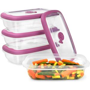 Tribello Freezer To Microwave 8-Piece Leak-Proof Meal Prep Containers Reusable, 33 Oz Food Storage Containers With Lids and Steam Vents, Airtight On The Go Lunch Containers, Dishwasher Safe, BPA-Free