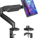 MOUNTUP Single Monitor Desk Mount Holds Screen up to 32 inch, Height Adjustable Monitor Arm, Full Motion Computer Monitors Stand with Clamp/Grommet Base, VESA Mounts Fit 4.4-17.6lbs Computer, Black