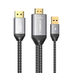 FThinkup HDMI to DisplayPort Cable 6.6FT, 4K@60Hz HDMI to Display Port Cable, Uni-Directional, Compatible with MacBook, Mac Mini, PS4/5, Xbox Series X/S, AMD, NVIDIA