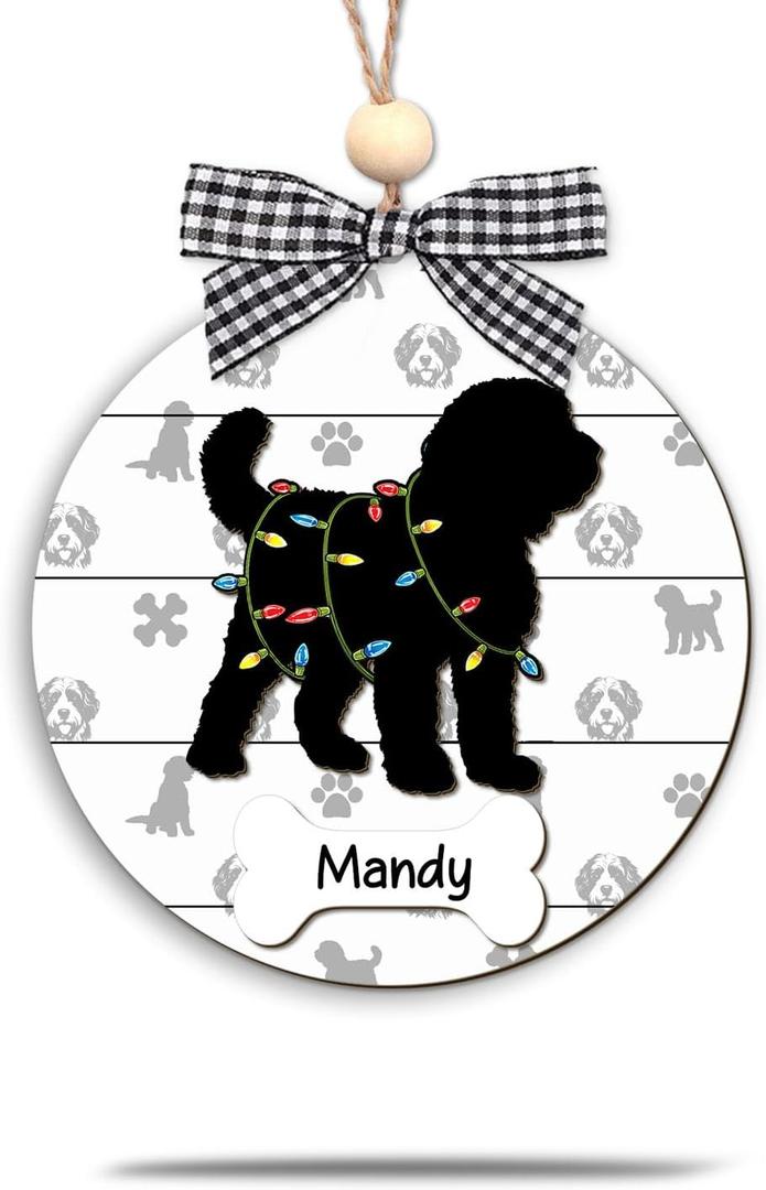 DIY Name Bernedoodle Christmas Ornament, Bernedoodle Ornaments for Christmas Tree, Gifts for Lovers Loss of Pet Sympathy on Mothers Day, Puppy Pet Lover Dog Mom Dad Keepsake Car Hanging Decor