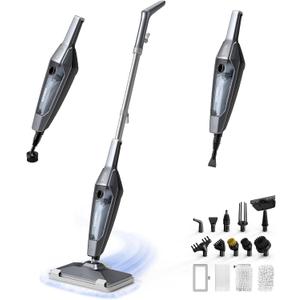 SENMO Steam Mop, 14-in-1 Detachable Steam Cleaner for Home and Floor, 1300W 228F Deep Cleaning MultiPurpose Steamer with 14 Attachments for Floor, Tile, Grout, Furniture, Carpet, Wall (Black)