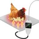 Chicken Heating Pad with Adjustable Digital Thermostat, Electric Chicken Heated Mat with Chew Resistant Cord, Waterproof Outdoor Chicken Coop Heater for Baby Chicks, Brooder Heater Warming Pad, White
