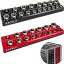 EACELIY 1/2" Magnetic Socket Organizer Set, 2-Piece SAE & Metric Socket Holder Kit,Tools tray holds 35 Deep and Shallow 1/2" Sockets, attaches to steel box/tool cart (sockets not included)