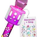 Move2Play, Kids Karaoke Microphone | Includes Stickers & Bluetooth | Kids Birthday Gift | Toy for All Ages 2, 3, 4, 5, 6+ Year Old Girls, Boys & Toddlers (Pink/Purple)