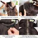 KooKaStyle Invisible Wire Hair Extensions with Transparent Wire Adjustable Size 4 Secure Clips Long Wavy Secret Synthetic Hairpiece 20 Inch 120g Rich Dark Brown with Warm Tones for Women