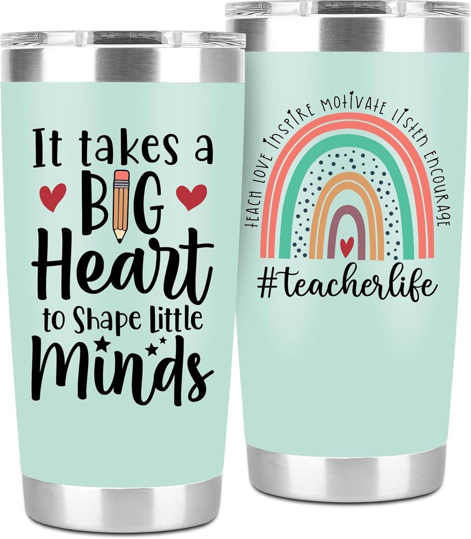 Teacher Tumbler Gifts For Women, Teacher Appreciation Week Gifts from Students, Back To School, Retirement, Christmas Gift Ideas, 20 Oz Tumbler Cup