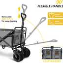 Collapsible Folding Utility Wagon Cart for Outdoor Camping, Shopping, Gray