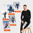 100% Merino Wool Base Layer Mens, Soft Thermals Underwear, Top and Bottom SetWarm Long Johns Sets for Winter (S-2XL) (Black, M)