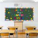 2 x YQUQWN 66 PCS Without Glue Points Classroom Bulletin Board Decoration Set,Colorful Amazing Things Happen Here Welcome Back to School Bulletin Board Decor Welcome Bulletin Board Sets