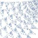 5 Pieces Blue White Vintage Floral Paper Pennant Garland Wedding Garland Triangle Banner for Wedding Bridal Shower Outdoor Decoration