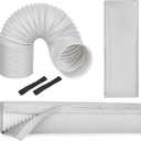 HOXHA Portable Air Conditioner Hose with Insulated Hose Cover Warp 5.9 Inch AC Exhaust Vent Duct Hose with Sleeve Fit 5 Inch to 5.9 Inch Universal AC Tube Hose Kit Parts Accessories