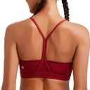 RUNNING GIRL Y-Back Sports Bras for Women, Medium Impact Wirefree Padded Bra Workout Crop Top Longline Sports Bra Push up (Red, XL)