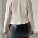 GORGLITTER Women's Dressy Cropped Jacket Buckle Front Long Sleeve V Neck Elegant Blazers Fall Trendy 2025 (M)