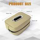 Ongfuwu Large Car Tissue Holder for 120 Standard Tissue, Leather Tissue Box for Backseat, Car Napkin Cover, Auto Napkin Holder Organizer, Universal Vehicle Tissue Paper Box (Regular+Beige)